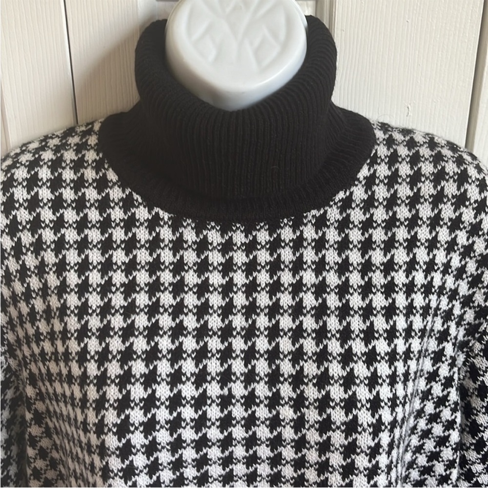 Vintage Houndstooth Turtleneck Sweater Evan Picone Size 2X